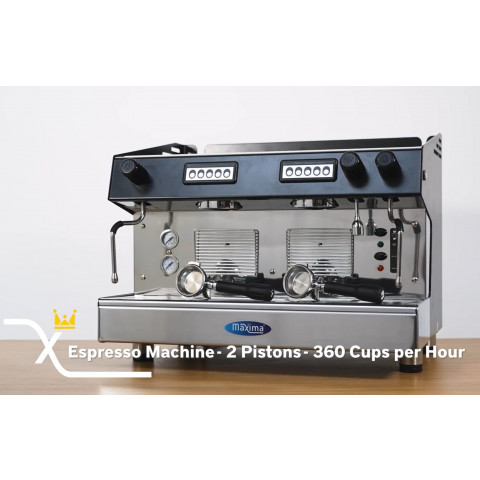 MAXIMA Espresso kavni aparat - z dvema ročicama - 360 skodelic/uro