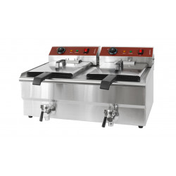 GAMMO električna dvojna friteza z odtočno pipo 16+16 l 3+3 kW